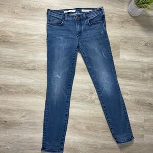 Pilcro and the Letterpress Women’s High Rise Skinny Jeans in Medium Wash Blue